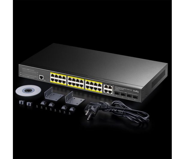 Cudy 28p GS2028PS4 (24x10/100/1000Mbit PoE+, 4xSFP/Combo) - 1110365 - zdjęcie 4